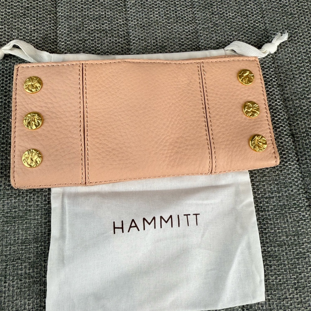 Hammitt Blush Pink Leather Wallet with Gold Studs
